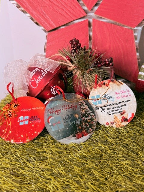 Christmas Decorations Personalized,  for the Christmas Tree, Door or Windows Set of 2