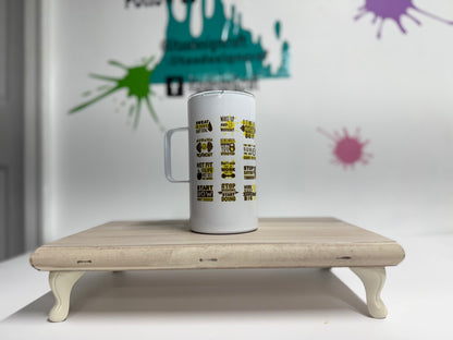 Large Coffee Mug with Lid - Gym quotes