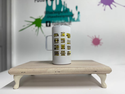 Large Coffee Mug with Lid - Gym quotes