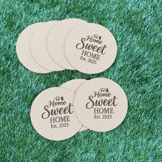 Cork Coasters | Custom Engraved Set of 4